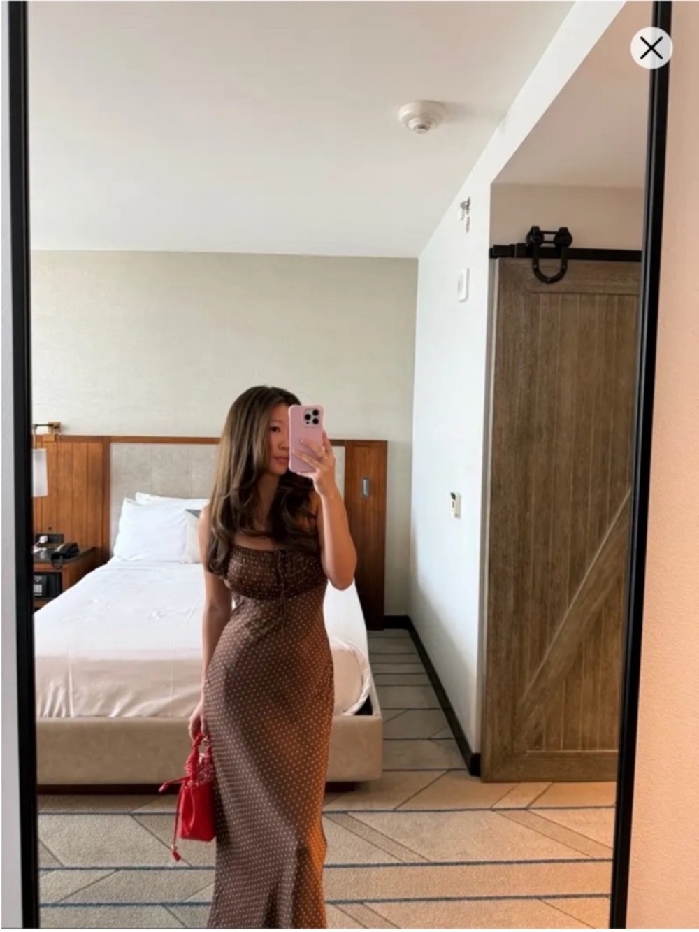 Ciao Lucia Leo Satin Midi Dress in Siena Polka Dot - Picture 3 of 9